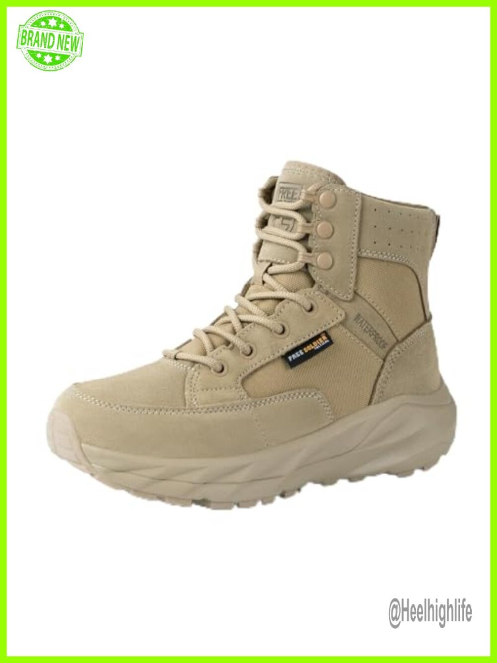 FREE SOLDIER 6" Lightweight Waterproof Tactical Hiking Boots Lace-Up